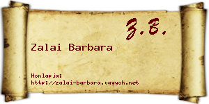 Zalai Barbara névjegykártya